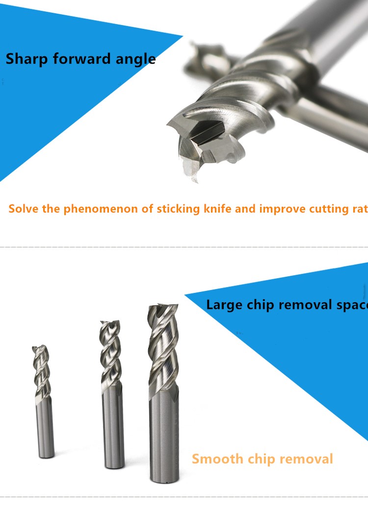 3 Flute 1.5mm-20mm Straight Handle Keyway White Steel Milling Cutter HSS End Mill CNC Router Milling