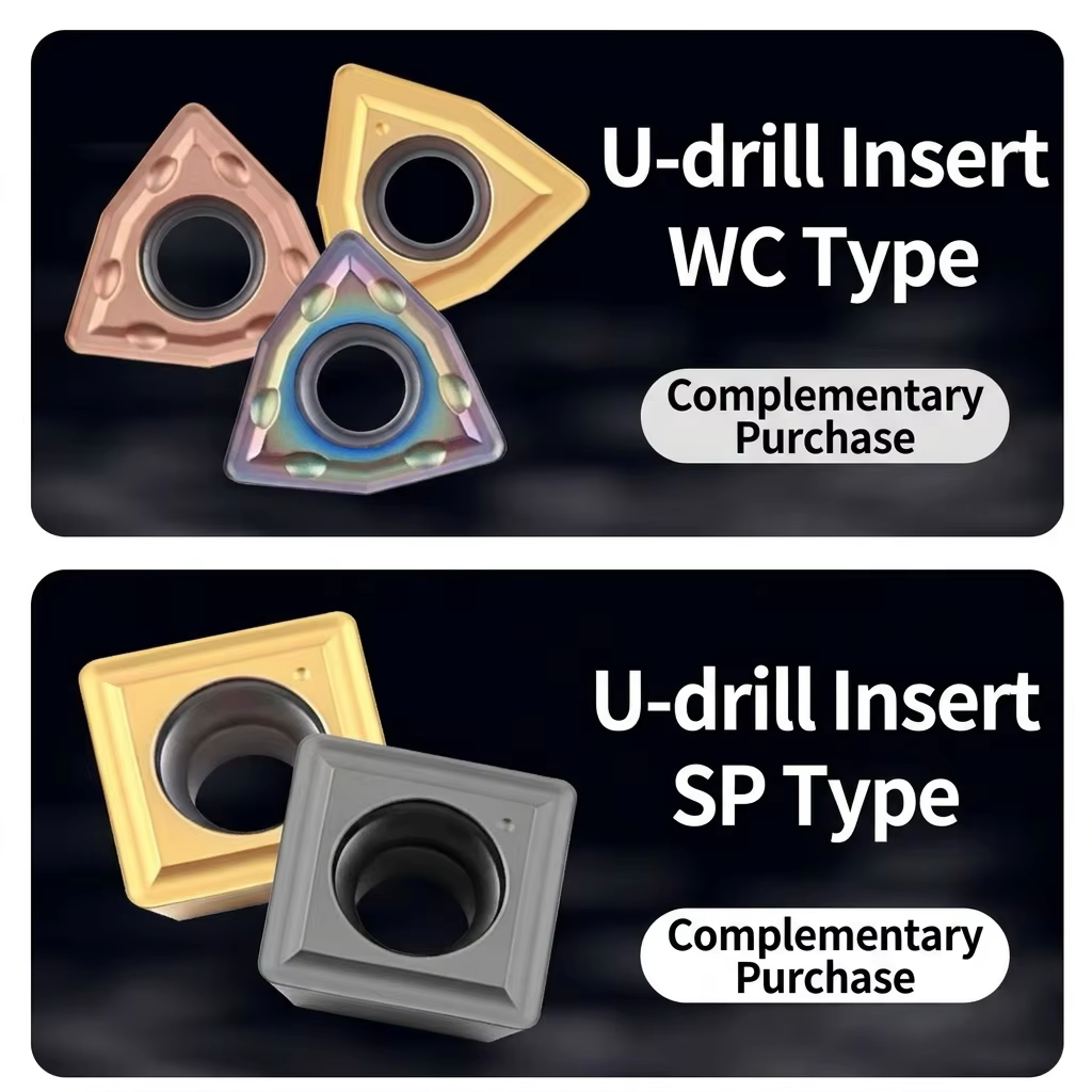 CUFFNOD WCMT WCMX Indexable U Drill Inserts for CNC Lathe Machine High Hardness Carbide WC Type Drilling Tips for Metalworking
