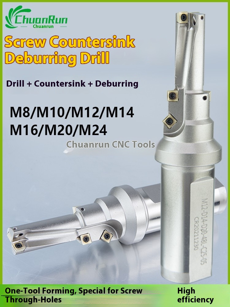 Chuanrun M8 to M24 Step Drill Multifunctional U Drill with Screw Countersunk Head Chamfered One-Time Forming Composite Drill Bit
