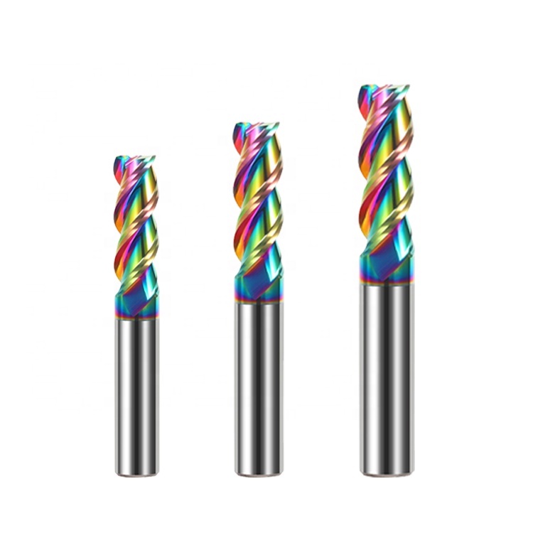 Jinchuan Customizable 3-Flute DLC Coated 35 Helix Tungsten Steel HRC55 CNC End Mills Aluminium Milling Cutter Router Bits Tin