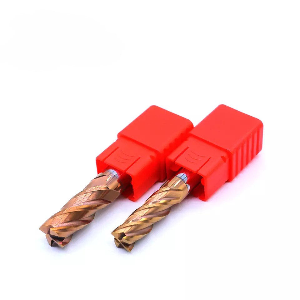 MTS HRC55 Bronze TiSiN Coated 4-Flute Wave-Tooth Solid Carbide Roughing Flat End Mill OEM High Precision CNC Machine Tooling