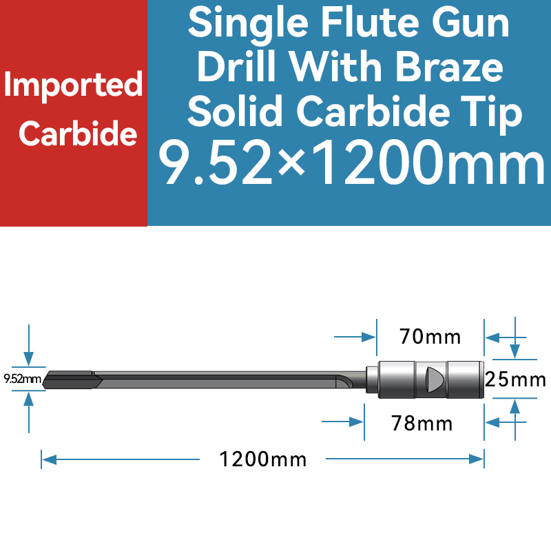 Solid Carbide Tip Deep Hole Drilling CNC Gun Drill