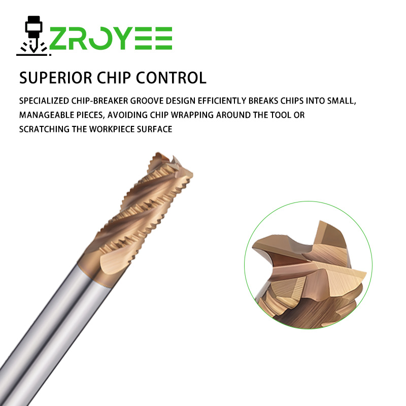 High Speed Steel Roughing End Mill Wave Edge Rough Machine Cutter HRC65 AlTin OEM for CNC Machining Center Steel/Stainless
