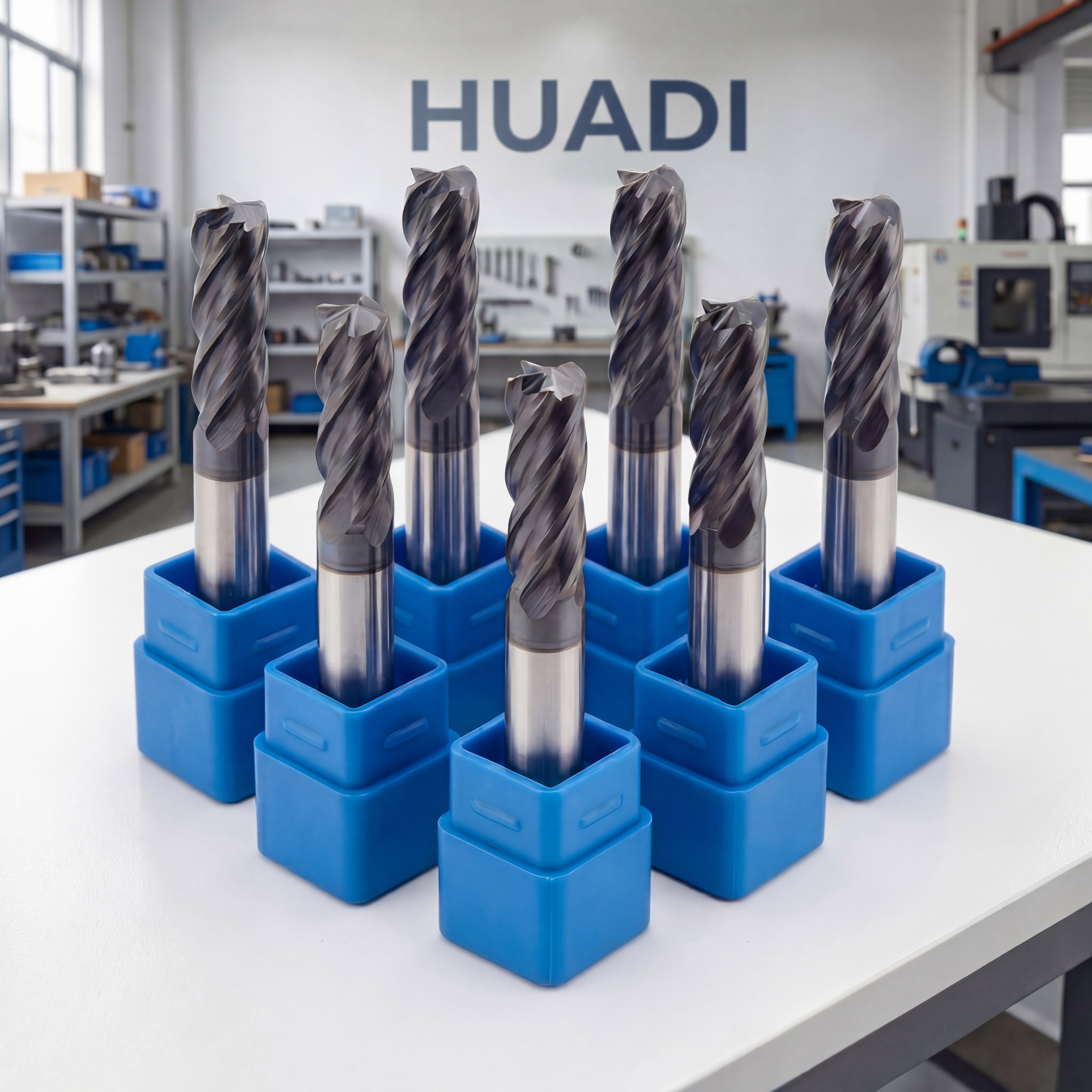 Ultra-Fine Grain Carbide End Mill HRC55/65 4 Flute Flat Nose High Precision CNC Milling Cutter Manufacturer Direct