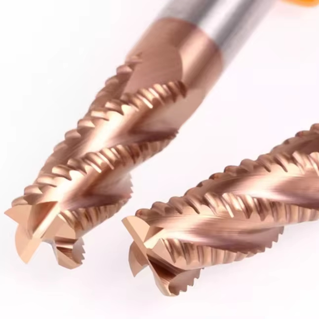 Solid Carbide Wave 4 Flutes Roughing Spiral End Mill 3mm 30mm Shank Multi Edges Roughing Milling Cutter for Steel Customized OEM