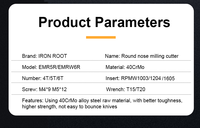 EMR5R 4T/6T Indexable Face Mill Cutter, End Milling Cutter, for RPMW Inserts