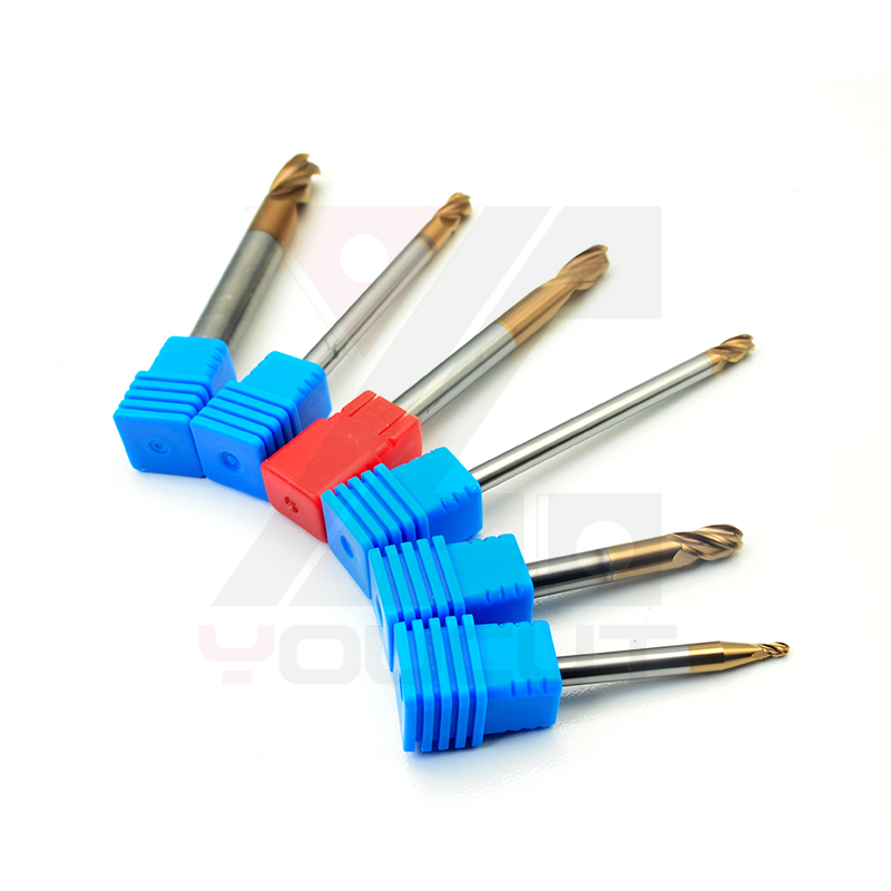 CNC Ball Nose End Mill for Mold Making OEM Customized Carbide 4 Flutes Steel Milling Cutter with Climb Milling and 55HRC