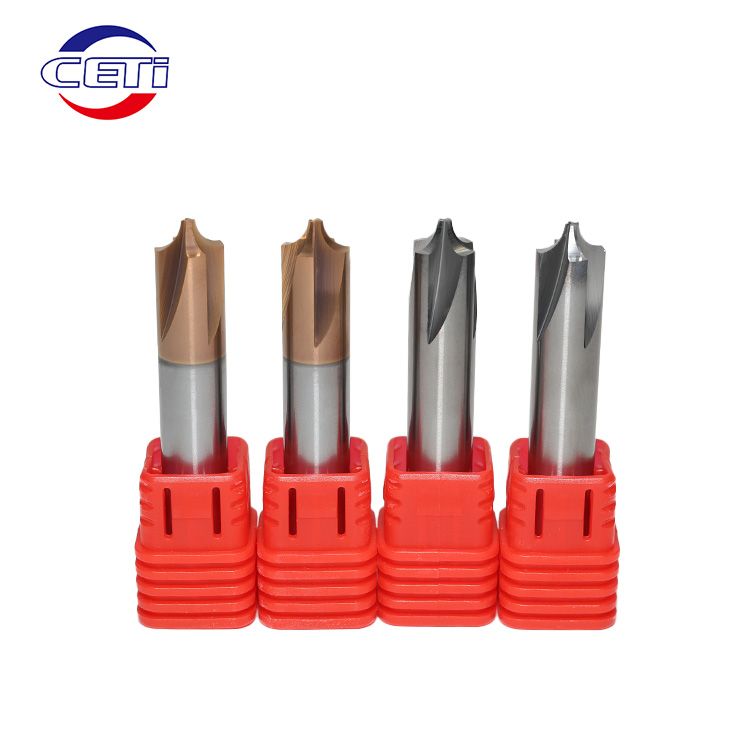 New Design Carbon Steel Straight Shank Internal-R End Mill 2/4 Flute Milling Cutter with Altin/Tin Coating for Cutting Machine