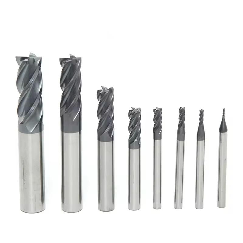 Hard Alloy Straight Shank End Mill Carbide 4 Flutes End Mill for CNC Milling High Precision Milling Cutter
