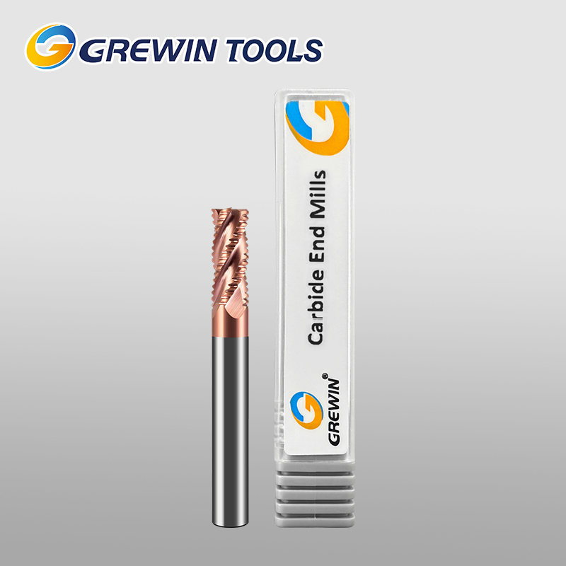 Grewin 4 Flute Roughing End Mill Basic Type Wave Edge Nano Coated Milling Cutter for Alloy Steel Die Steel Cast Iron