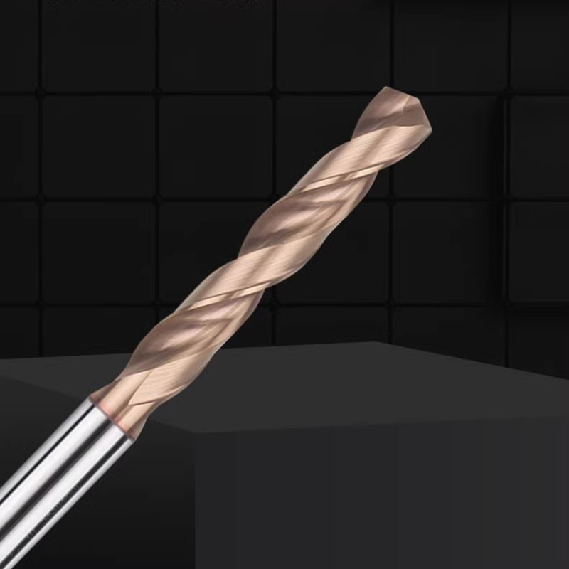6.1-8mm 5xd DIN Solid Carbide Drill with No Coolant Holes Tisin Carbide Drill Bits for Hardened Steel