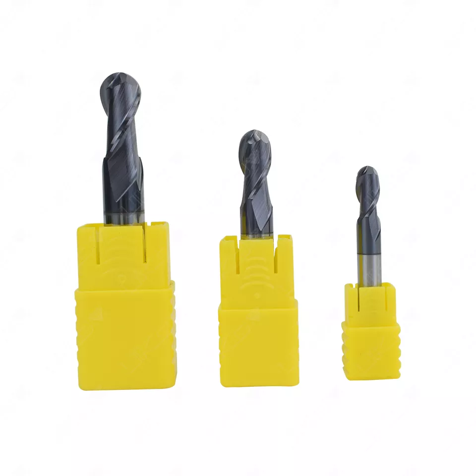 CNC Milling Cutter 2 Flutes Ball Nose End Mills HRC60 Alloy Steel Processing CNC Tools Cutters 2mm Ball Nose Tapered End Mill
