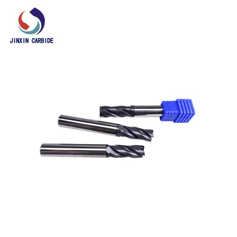 High Hardness Tungsten Carbide End Mill 12mm Wave Blade Cutters Solid Roughing CNC Mode Straight Tin-Coated OEM/ODM Customizable