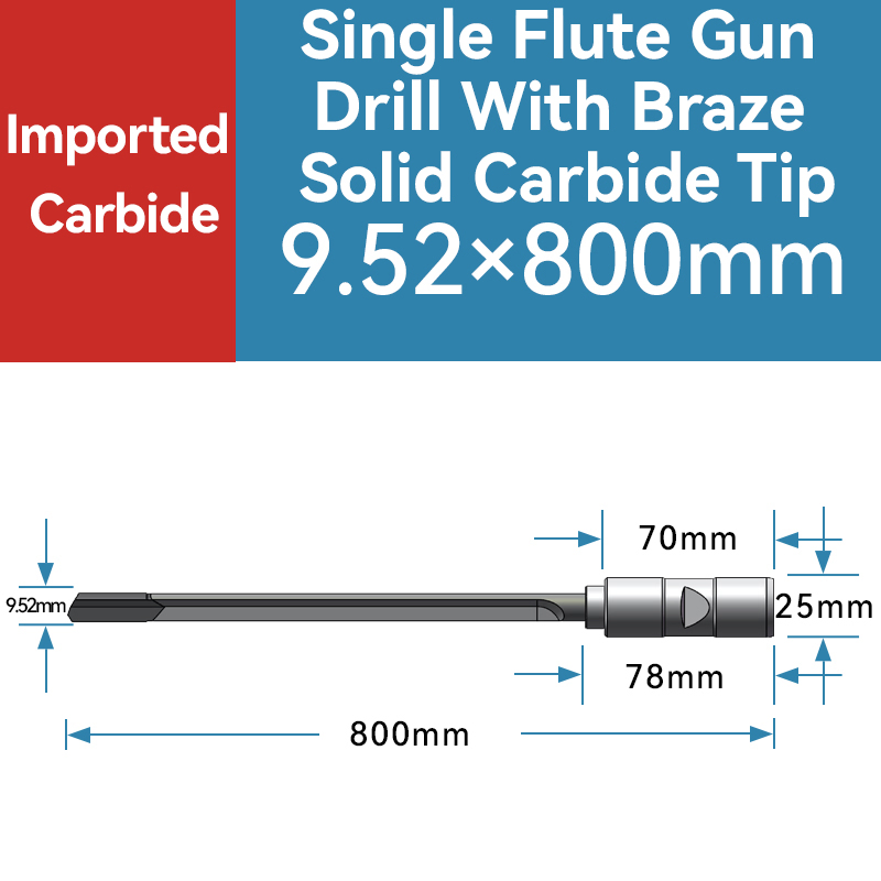 Solid Carbide Tip Deep Hole Drilling CNC Gun Drill