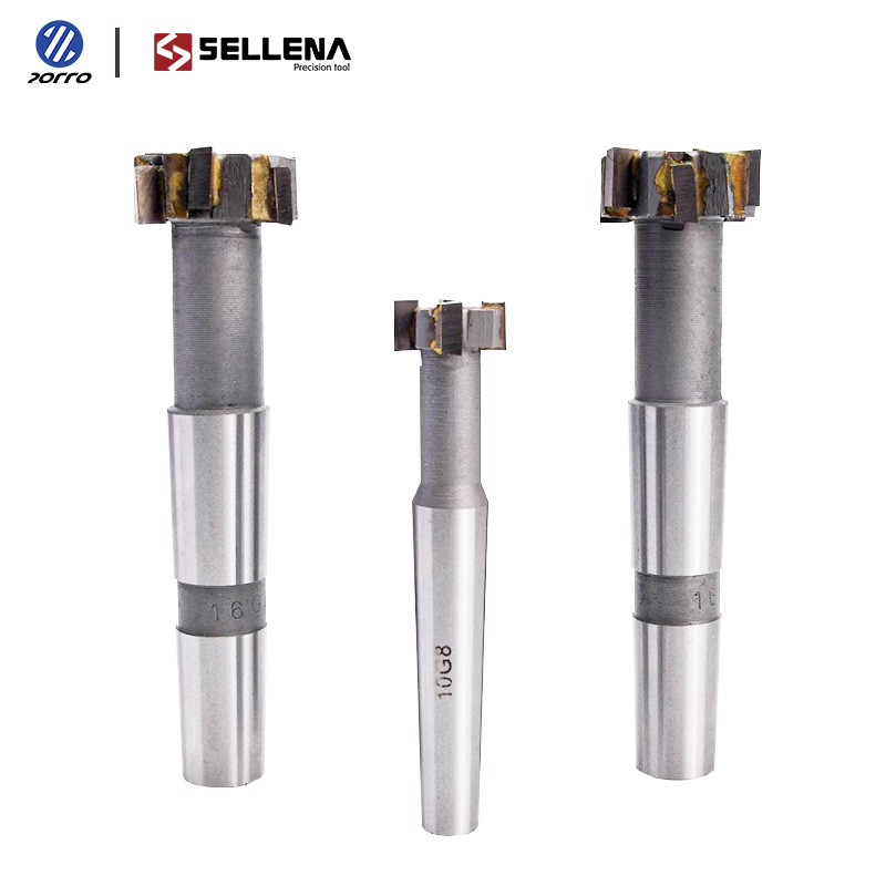 Welded YG8 Alloy T-Slot Milling Cutter Tungsten Steel Rough Inserted Straight Shank for Hardness Metal Keyway Endmills Tool