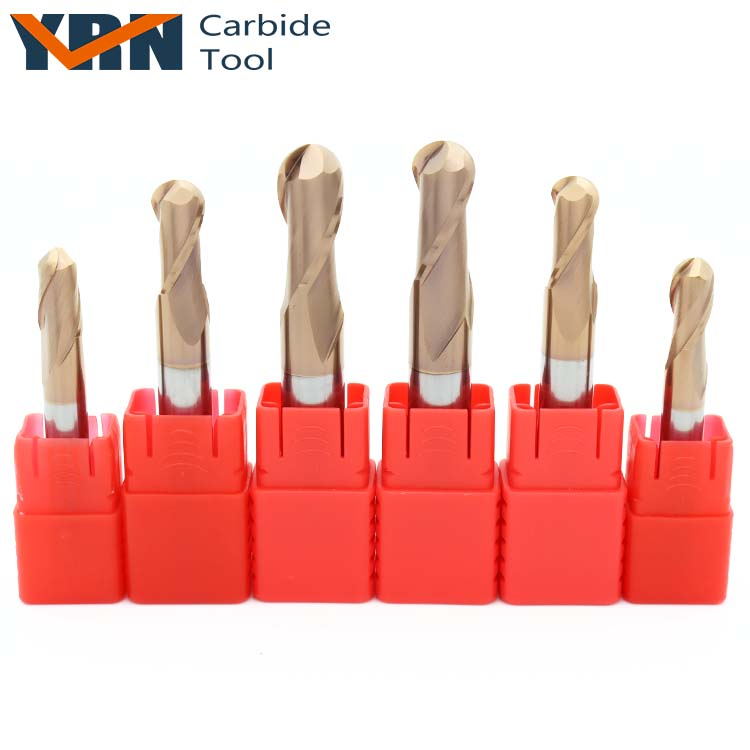 Ready in Stock TiSiN-coated 2 Flute Solid Carbide Fresa 1mm-4mm Ball Nose End Mills