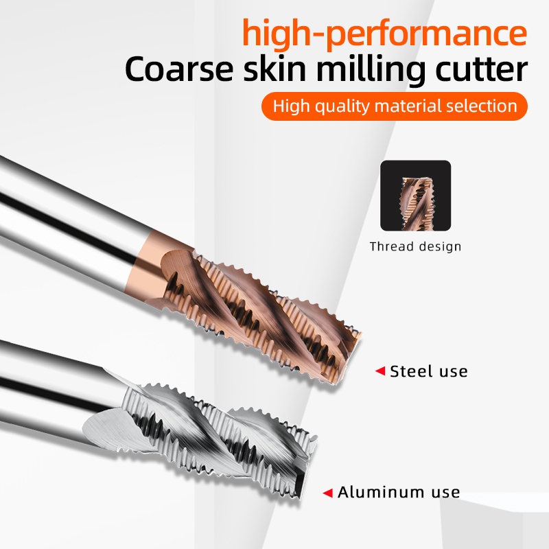 HRC 55 Solid Tungsten Carbide CNC Wave Edge End Milling Cutter Rough End Mill 3 4 Flutes for Aluminium/Steel