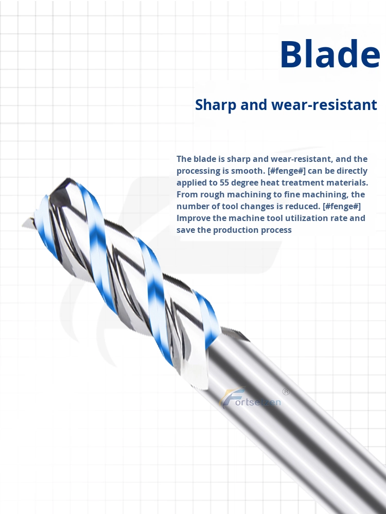 Three-Flute Carbide Milling Cutter Altin Coating Aluminum Metric Imperial 3-Flute