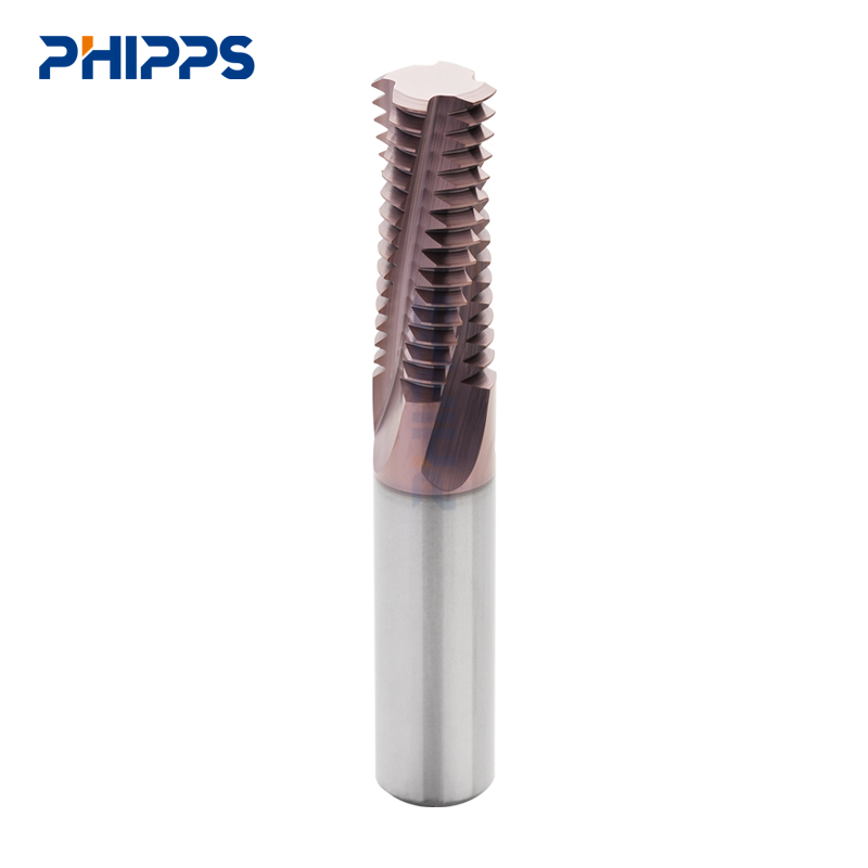 China Solid Carbide ISO Metric Three-tooth M8 M4x0.7 6mm CNC Mill End Mills Thread Milling Cutter