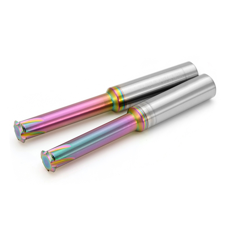 AZZKOR HRC66 4 Flutes DLC Single Teeth Thread End Mill CNC Machining Tungsten Carbide Milling