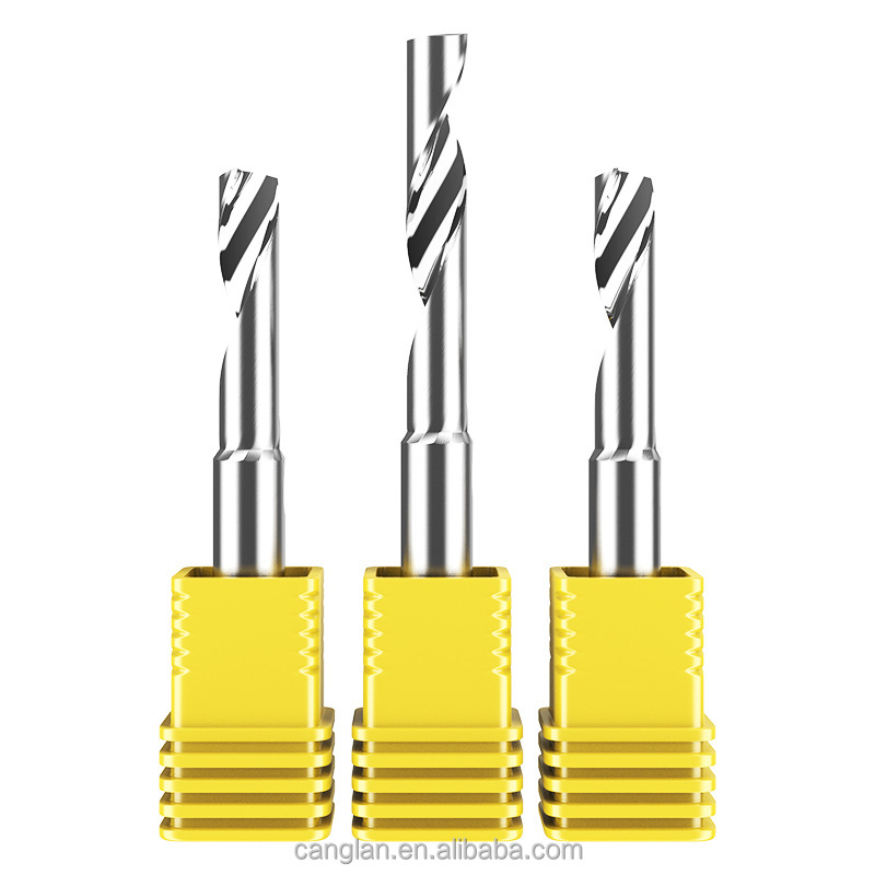 Single Flute AlTin Tungsten Carbide End Mill For Aluminum Non-Ferrous Metals Wood Plastic High Speed CNC Router Bit OEM/ODM