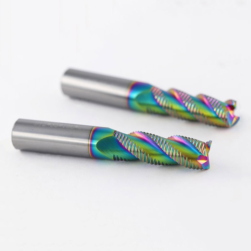 55 Degrees Carbide HRC55HRC 3-Flute OEM Roughing Cutter with Long Wave Edge Grain