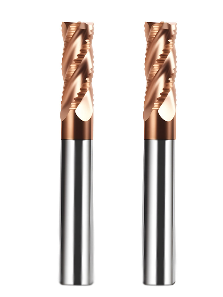 65-Degree Tungsten Steel Roughing End Mill 4-Flute Dynamic Aggressive Wavy Blade Wavy Aluminum Cutter Extended