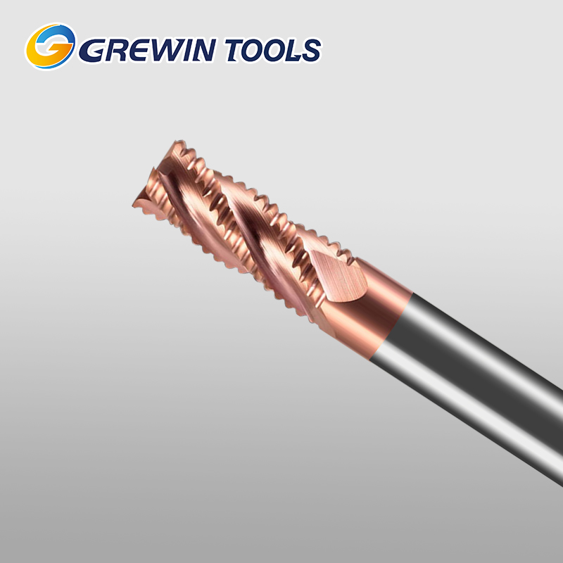 Grewin 4 Flute Roughing End Mill Basic Type Wave Edge Nano Coated Milling Cutter for Alloy Steel Die Steel Cast Iron