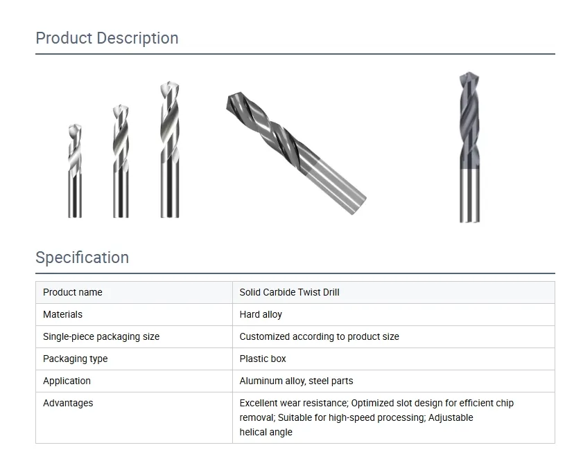 Premium Solid Carbide Twist Drill Bit for Precision Drilling