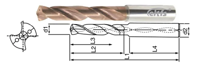 Solid Carbide Inner Coolant Twist Drill Bit Cutter 3D Drilling Tool