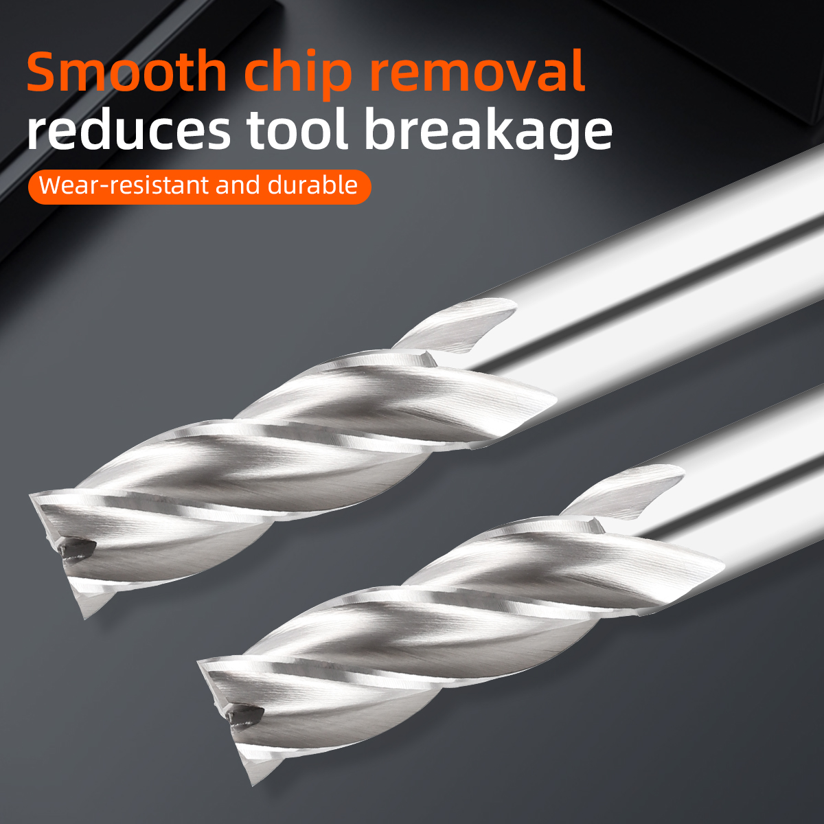 4 Flute CNC Router Milling HSS End Mill Carbide Straight Shank Keyway White Steel Milling Cutter