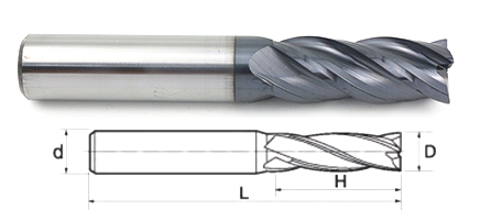 Carbide Endmill Technical Drawing