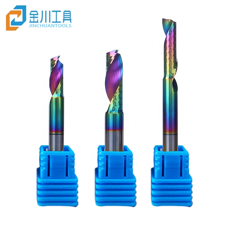 8mm Single Flute Aluminum Dedicated End Mill Cutter Door Window Router Bits Colorful Coating OEM Customized Support MOQ 10 Pcs