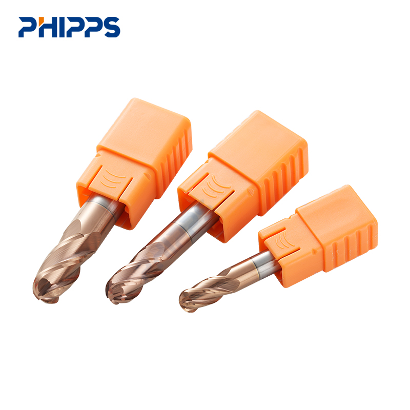 HRC55 R1 Ball Endmill Ball Nose 4 Flute Tungsten Carbide Ball Nose End Mills Cutting Tools for CNC Metal Cutter