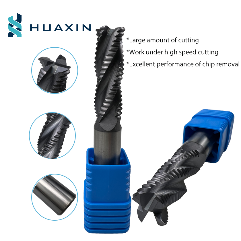 CNC Machine Wave Edge Milling Cutter 4-Blade Carbide Tungsten Steel Corrugated Rough Milling Cutter 4 6 8 10 12 14 16 18mm 20mm