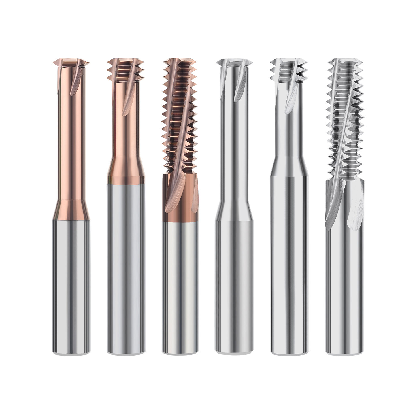 Metric Coated Carbide Thread Millsingle-flute Three-flute Full-thread; for Steel Aluminum; CNC Milling Tap