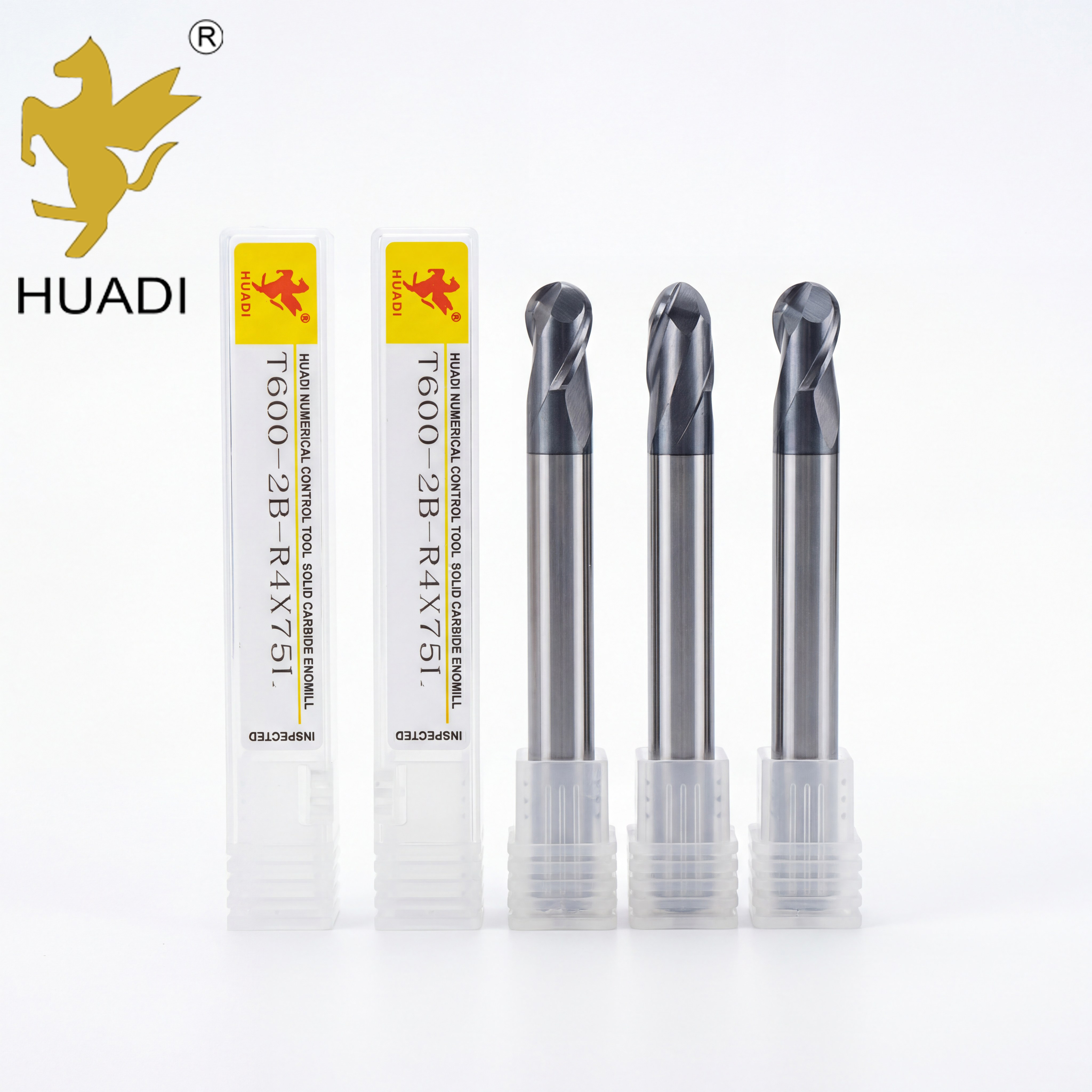 Factory Carbide Ball Nose End Mill HRC55/65 2 Flute Ultra-Hard Precision Ground CNC Milling Tool for Mold Cavity Machining