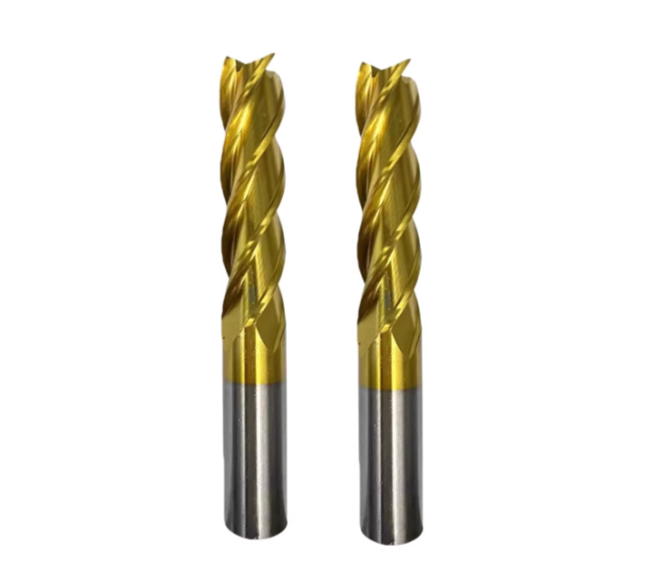 Cobalt-Containing Titanium-Coated High-Speed Steel End Mill 4 Flutes/3 Teeth 2 Flutes Straight Shank Keyway Milling Cutter