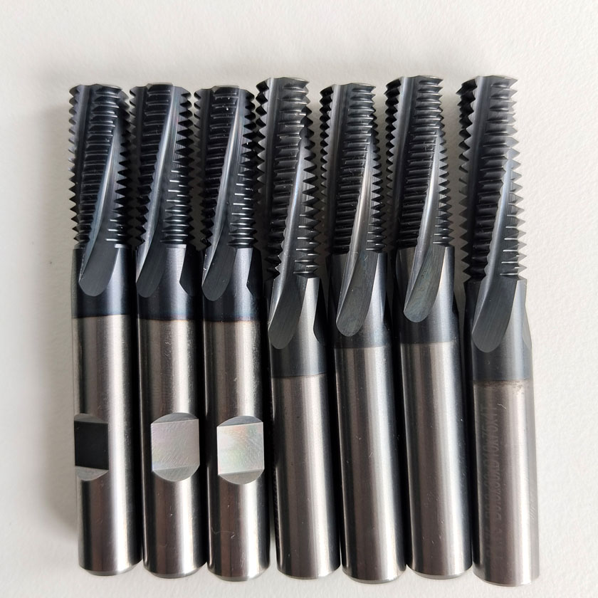 CNC45 55 60 Deg Multi-function Carbide Tungsten Steel Whole Teeth Thread Milling Cutter Full Teeth Solid Carbide Thread End Mill
