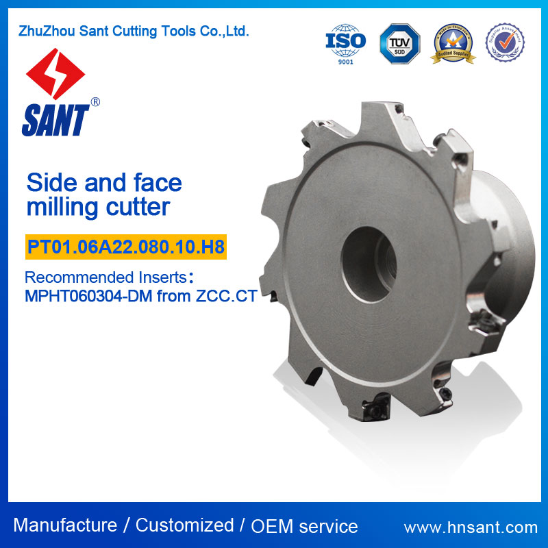 Indexable Milling Cutter Side and Face Mill with Inserts MPHT060304-DM