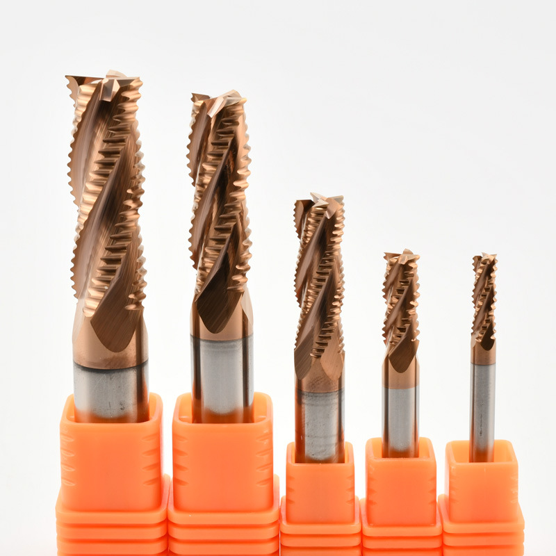 Super Hard Straight Shank Wave Edge Milling Cutter 6-20mm Four-edged High Speed Steel Aluminum Corn Rough Leather End Mill