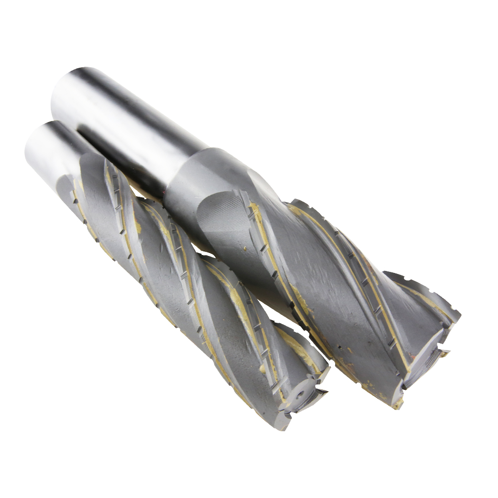 Super Hard Straight Shank Wave Edge Milling Cutter 6-20mm Four-edged Inlaid Alloy Corn Rough Leather End Mill