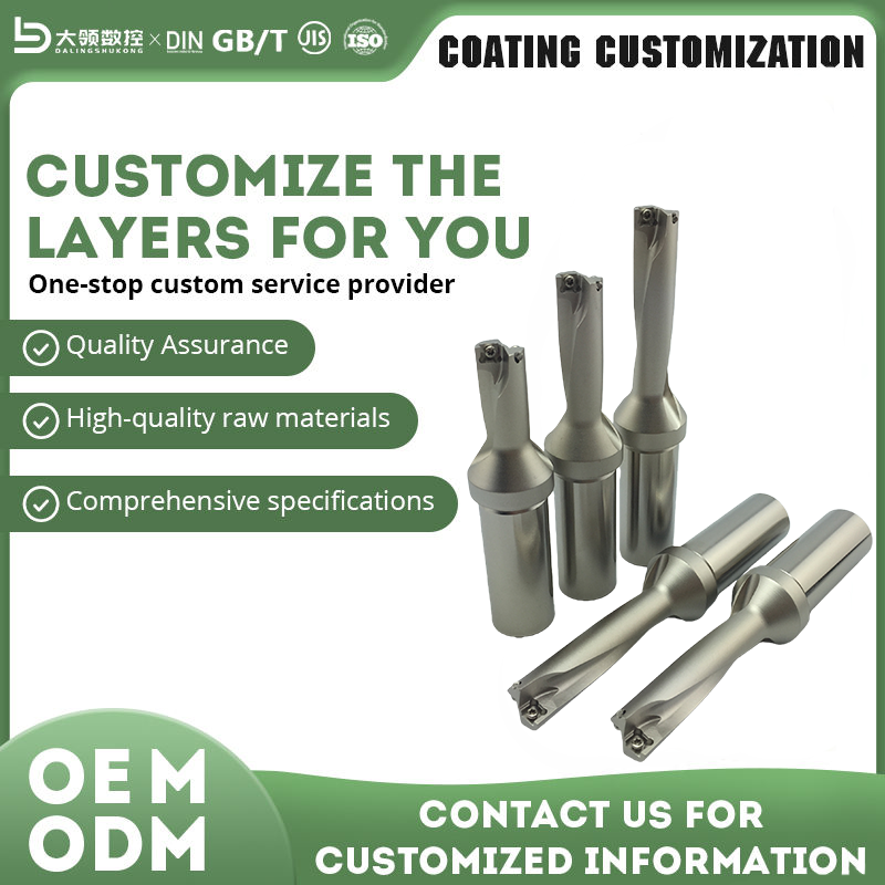 DL OEM/ODM Indexable Quick Change Drill Carbide Cutting Head 3xD Depth Coolant Insert Silver Finish Metal Drilling