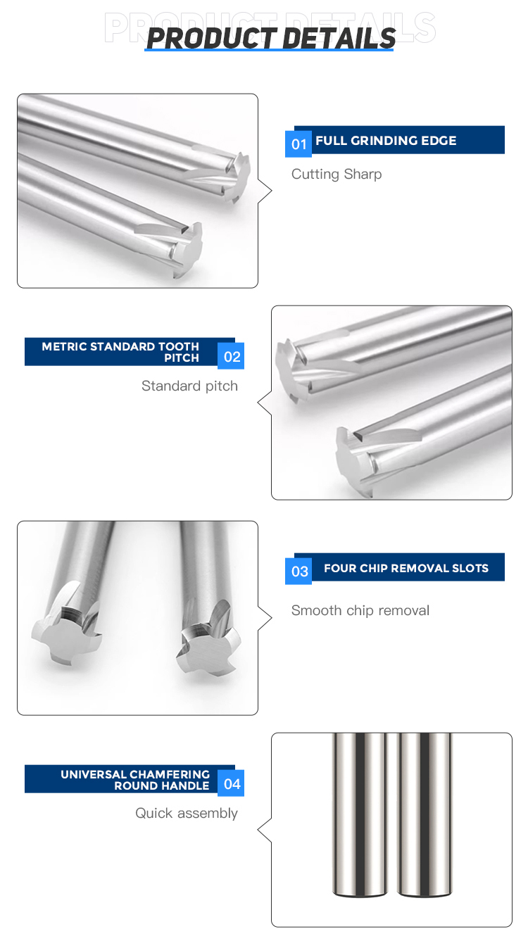 High Speed Steel Single Point Thread Milling Cutter for Aluminum Alloy 4 Flutes Sharp Cutting Edge ODM OEM Customized Support