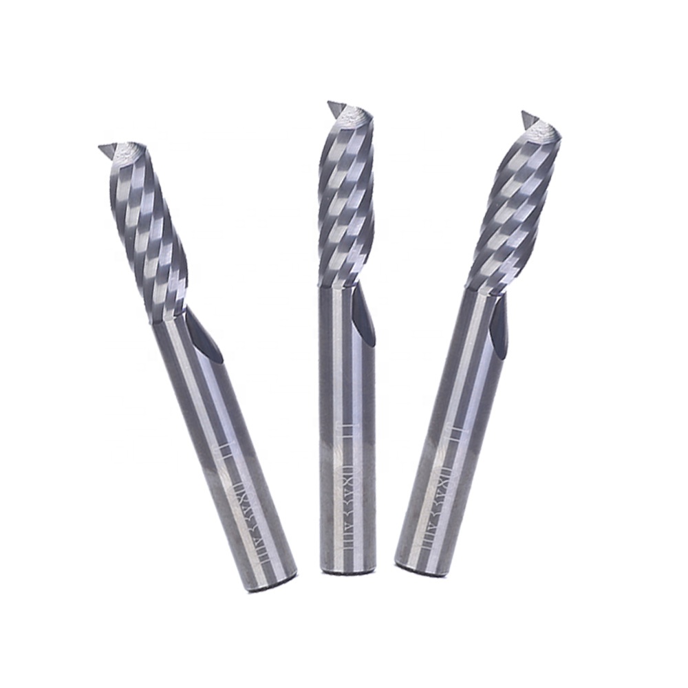 Durable Tungsten Carbide Tool One Flute Spiral End Mill Single Flute Cutter End Mills For Wood Use