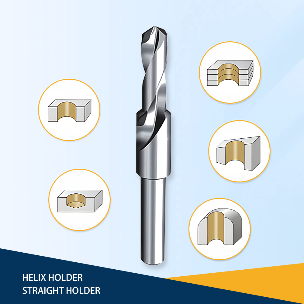 Diamond Twist Drill Bits 2 Sprial Flute Step Drill Pcd Step Drilling Bit for Aluminium Composite Material