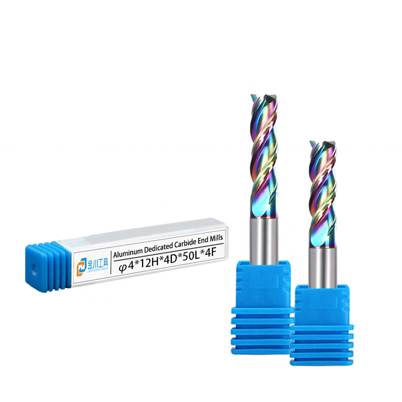 Jinchuan Customizable 3-Flute DLC Coated 35 Helix Tungsten Steel HRC55 CNC End Mills Aluminium Milling Cutter Router Bits Tin