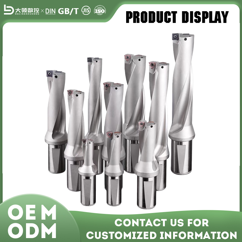 DL OEM/ODM Indexable Quick Change Drill Carbide Cutting Head 3xD Depth Coolant Insert Silver Finish Metal Drilling