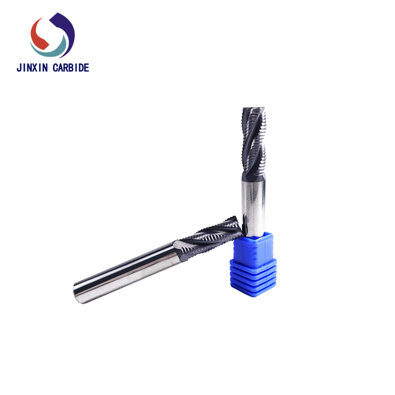 High Hardness Tungsten Carbide End Mill 12mm Wave Blade Cutters Solid Roughing CNC Mode Straight Tin-Coated OEM/ODM Customizable