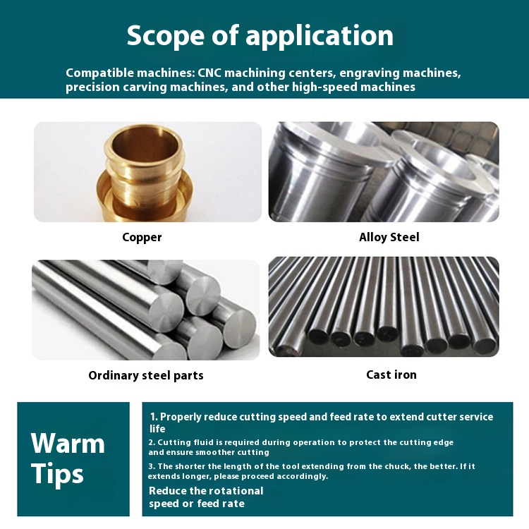 Direct Factory Supply 55 Hard Tungsten Steel Alloy 4 Flutes Four-Edge End Milling Cutter Flat-Bottomed CNC Tool Altin Coating